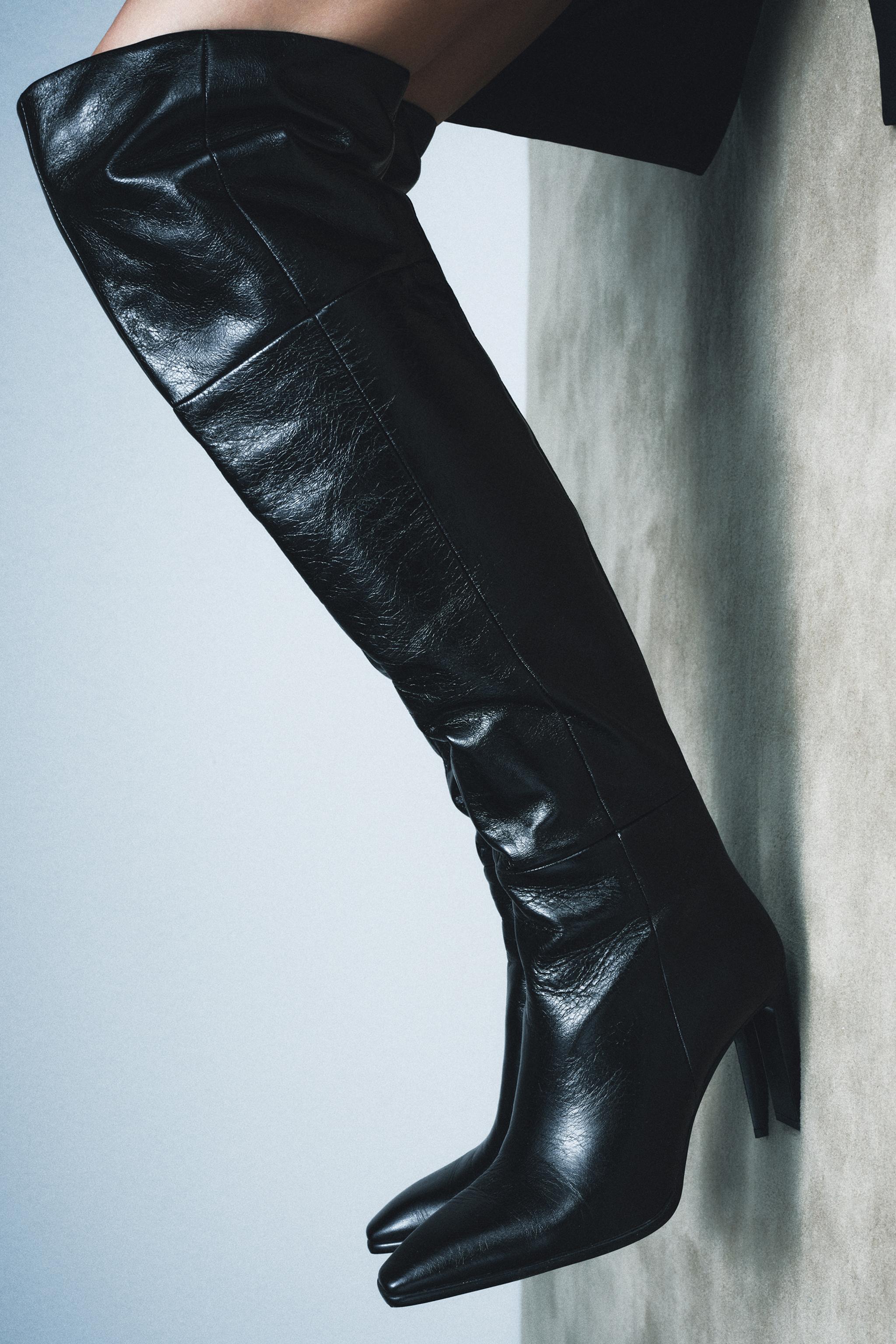 EXTRA TALL HEELED LEATHER BOOTS LIMITED EDITION